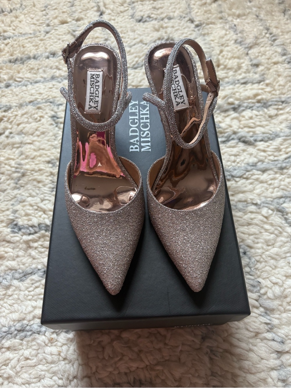 Badgley Mischka Kamilah Pointed Toe Stiletto in Champagne